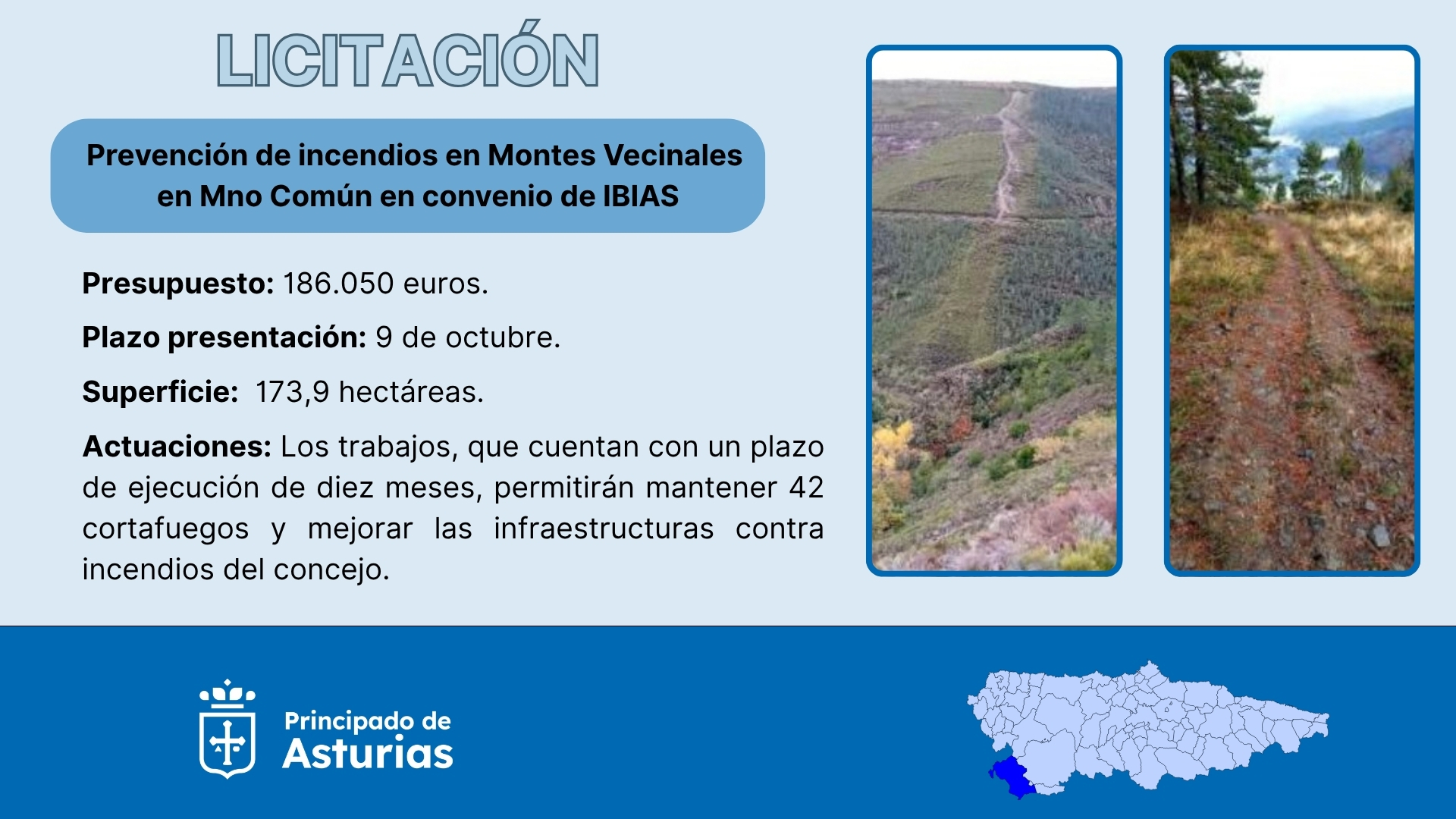 Medio Rural invierte 186.050 euros na prevención d’incendios nos montes vecinales d’Ibias